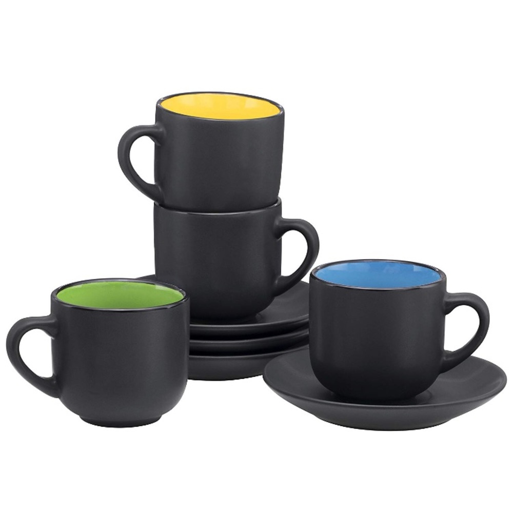 matte black espresso cups with saucers new☕️🍩 - Picture 1 of 6
